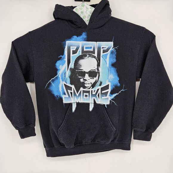 Pop Smoke Hoodie Mens Medium Hip Hop Sweatshirt Jacket Black King Of New York - Picture 1 of 10
